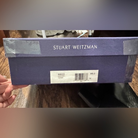 Stuart Weitzman Basilico Black Suede Flat Ankle Booties Size 6 - Picture 4 of 11